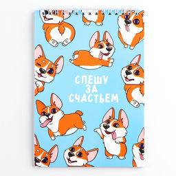 Цена за 2 шт. Блокнот, А5, 40 л., обложка картон «Корги»