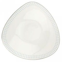 Облако Тарелка глубокая фарфоровая 193х187х60мм, 500мл, треугольная форма, рельефный декор - голубой, отводка, белый (Китай) - Домашняя мода фото 2