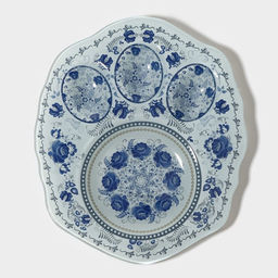 Подставка для яиц Доляна «Цветочная роспись», 3 ячейки, 21×18 см, стекло, белая