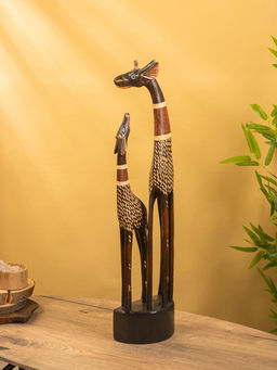 Сувенир «Жирафы», 18×10×80 см, дерево