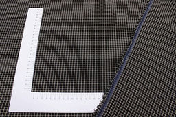 Пестрядь Средняя клетка на черном, ВИД2, ш.1.46м, хлопок-95%, п/э-5%, 140гр/м.кв - Купава фото 3