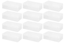 Набор 12 коробок для хранения женской обуви 30*18*10 см Прозрачные складные с откидной крышкой - Elan gallery фото 4