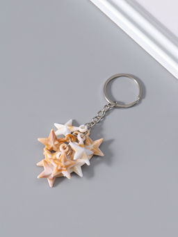 Цена за 12 шт. Брелок для ключей на кольце «Звёзды», пластик под песочный мрамор, 9 шт., 2×2.5×7 см