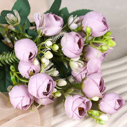 Цветок искусственный Букет роз 31 см / BR-31 /уп 1200/ (Бежевый) - ГалеонТрейд фото 11