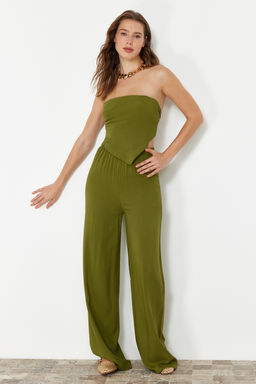 Haki Dokuma Bluz Pantolon Plaj Tak?m TBESS24AU00017 - Trendyolmilla фото 2