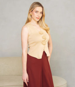 Жилет #КТ31030, бежевый