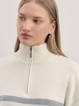 Джемпер на молнии в полоску / Zarina  фото 6