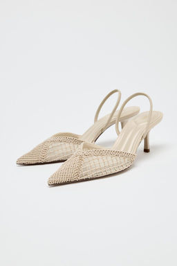 BRAIDED SLINGBACK HEELS - Zara фото 4