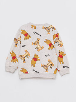 Bisiklet Yaka Uzun Kollu Winnie the Pooh Bask?l? Erkek Bebek Sweatshirt - Waikiki фото 2