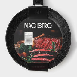 Сковорода Magistro Dark, d=26 см, съёмная ручка soft-touch, антипригарное покрытие, индукция, кованый алюминий, чёрная фото 11