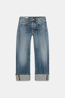 JEANS TRF RECTOS FOLD UP TIRO MEDIO / Azul - Zara фото 7