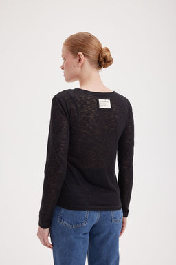 Лонгслив Slim Fit "Уголь" женский