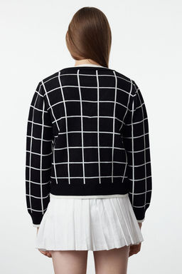 Siyah Ekose/Kareli Set Urun Triko H?rka TWOAW25HI00299 - Trendyolmilla фото 5