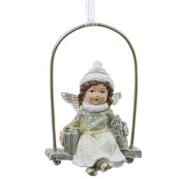 Изделие декоративное подвесное "Девочка на качелях", L5 W3,5 H8 см, 2в.
