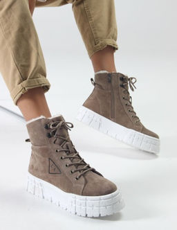 Ботинки 216.212131w. коричневый капучино замша / Шерсть