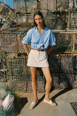 STRIPED CULOTTES WITH BELT - Zara фото 18