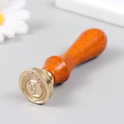 Печать для сургуча с деревянной ручкой «Корона с буквой F», 9×2.5×2.5 см