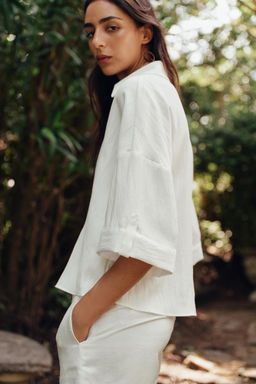 WIDE SHORT SLEEVE SHIRT - Zara фото 21