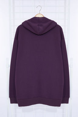 TRENDYOL MAN Mor Oversize/Genis Kesim Kapusonlu Ici Polar/S?cak Tutan Nak?sl? Sweatshirt TMNAW25SW00030 - Trendyolmilla фото 12