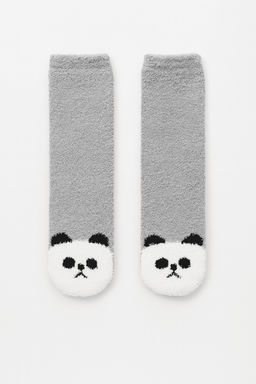Носки iLikeGift Fluffy panda, grey, мужские/женские евро размер 36-44