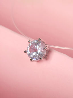 Кулон На леске, цвет белый в серебре, 30 см