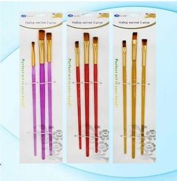 Набор кистей Basir 3шт. из нейлона, плоские (MC-5876)