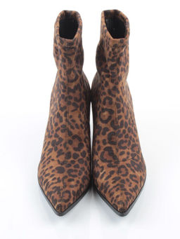 01-H26B-42PC BROWN LEOPARD Ботильоны демисезонные женские (велюр)