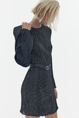 Vestido plisado con hombreras - H&m фото 5