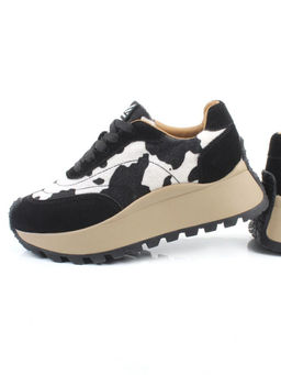 04-PDH362-3 BLACK Кроссовки демисезонные женские (натуральная замша, натуральная кожа)