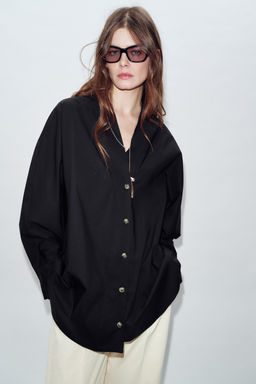 V-NECK POPLIN SHIRT - Zara фото 11