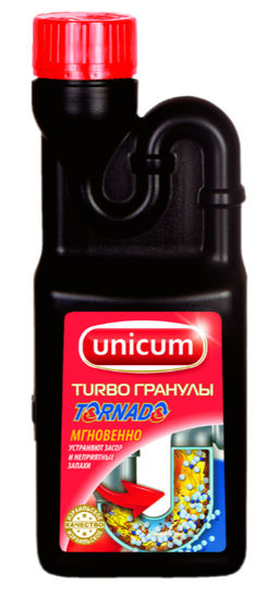 UNICUM гранулир.ср-во д/удаления засоров ТОРНАДО 600гр