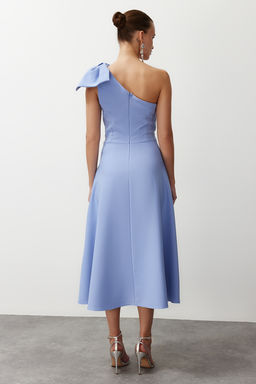 TRENDYOLMILLA Siyah A-Kesim Fiyonk Detayl? Dokuma S?k Abiye Elbise TPRSS24EL00105  фото 29