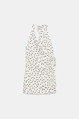 VESTIDO SATINADO HALTER LUNARES / Crudo / Negro - Zara фото 5