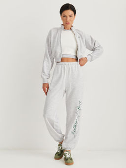 Свитшот на молнии с воротником стойкой в стиле Sporty & Rich - NEVERLATE фото 4