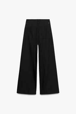 JEANS ZW COLLECTION TAILORED WIDE LEG TIRO ALTO / Negro - Zara фото 8