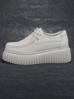 03-PDA169-2 BEIGE Полуботинки женские (натуральная кожа)