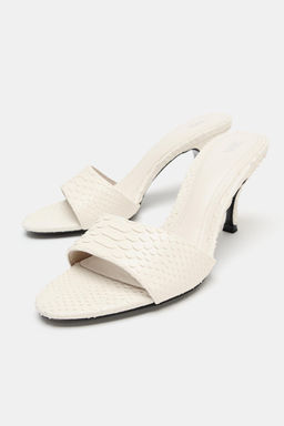 SANDALIA TAC?N ESTAMPADA / blanco - Zara фото 2