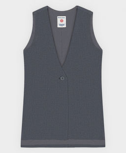 Жилет удлиненный с одной пуговицей  Button Blue