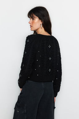 Siyah Cift Tarafl? Kullan?labilen Triko Kazak-H?rka TWOAW24KZ00144