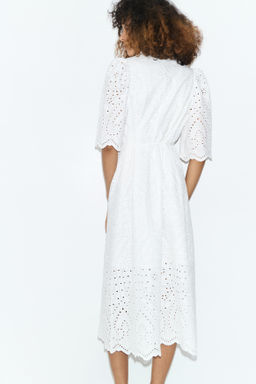 Vestido camisero de algod?n con bordado ingl?s - H&m фото 7