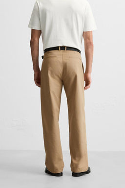 COTTON/LINEN PLEATED TROUSERS - Zara фото 3