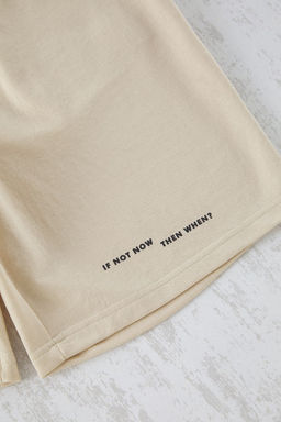 TRENDYOL MAN Siyah Tas Regular Fit Bask?l? Orme Sortlu Pijama Tak?m? TMNSS25PT00009 - Trendyolmilla фото 3