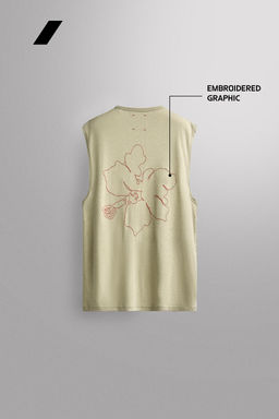 CAMISETA TANK LIGERA LINO - ALGOD?N / verde lavado - Zara фото 6