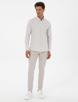 Vizon Slim Fit _izgili Slim Fit G_mlek