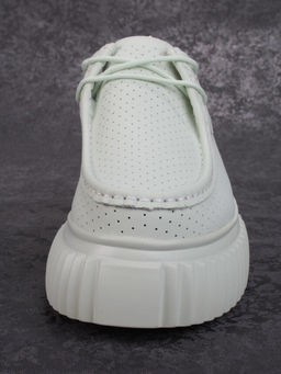 03-PDA169-4 GREEN Полуботинки женские (натуральная кожа)