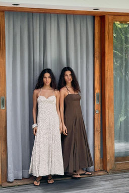 VESTIDO MIDI LUNARES / Chocolate - Zara фото 3