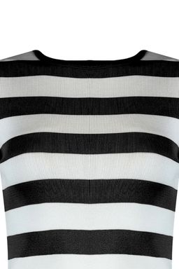 Trendyolmilla Siyah Cizgili Triko Bluz TWOAW23BZ00015  фото 8