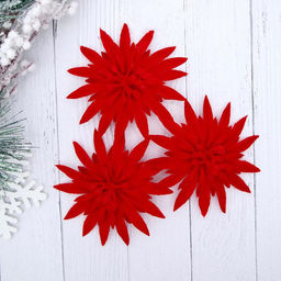 Цена за 2 шт. Ёлочные игрушки 3 шт. Зимнее волшебство. Астра пластик, 8 см, красный