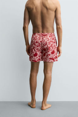 MID-LENGTH FRUIT PRINT SWIMMING TRUNKS - Zara фото 4