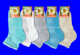 Цена за 10 пар. Товары России (Линия здоровья) носки женские со слабой резинкой крашеный лен арт. ЖЛ-14 (Ж-10, ЖРН-05) ассорти